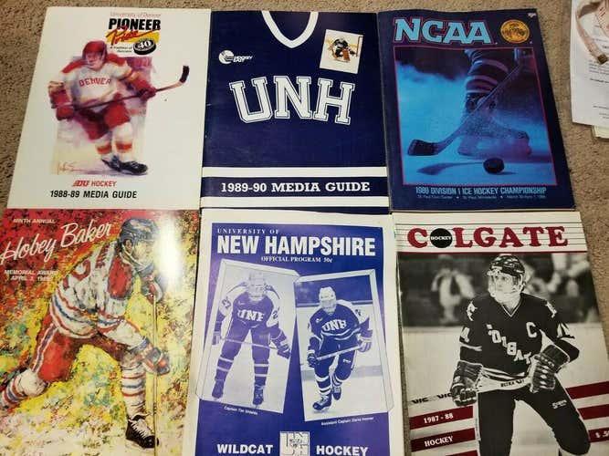 Collection of 17 College University Hockey Programs Media Guides RARE 80s 90s d