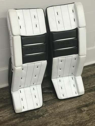 Warrior Ritual GT/2 Pro Goalie Leg Pads Senior 33+2 White Black Weave