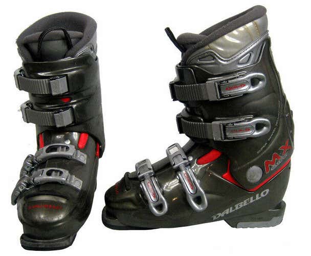 Dalbello MX Super Ski Boots -USED- Mondo 28, Mens 10 Olive/Red