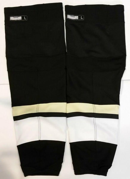 PITTSBURGH PENGUINS Black Vegas Gold Large Game Issued Player Hockey Socks NEW