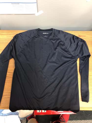 Brand New Black Performance Long Sleeve T Shirt Adult Small