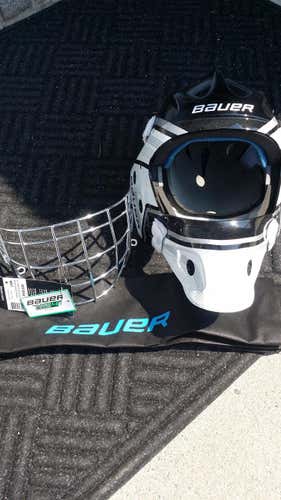 Bauer NME 4 Goalie Mask Senior + New Cage + New Bag - *LIKE NEW*