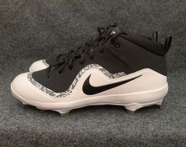 Nike Force Air Trout 4 Pro Black white Mid Baseball Cleats 917920-001  Size 10