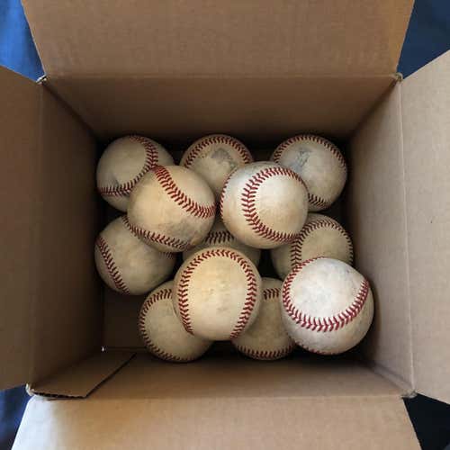 Lot of 12 Baseballs Used Leather Cover
