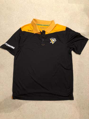 New Reebok NHL Pittsburgh Penguins Golf Polo Team Issued, Lg, XL Available