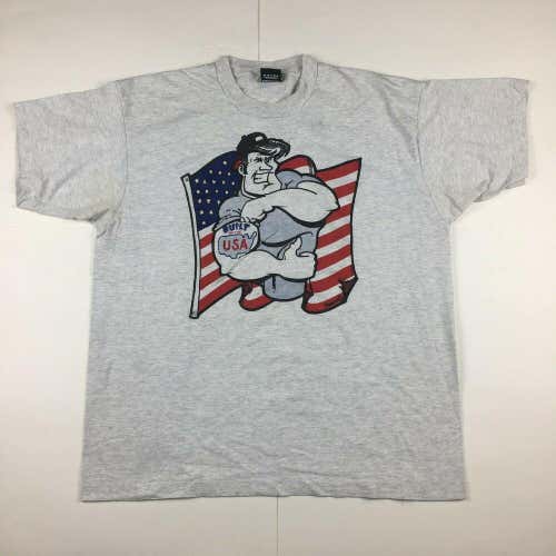 VTG Built in the USA T-Shirt Single Stitch Screen Stars Best Made in USA Gray XL