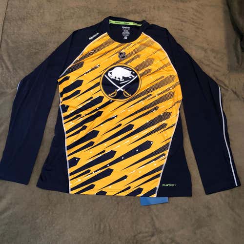 New Reebok Center Ice NHL Buffalo Sabres Long Sleeve Dri-Fit Shirt