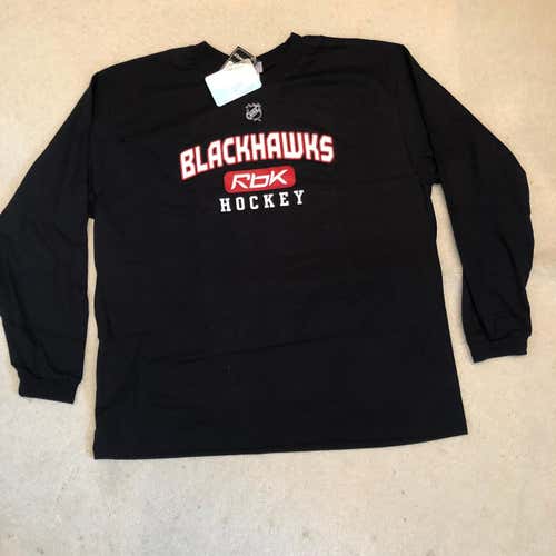 New Reebok Center Ice NHL Chicago Blackhawks Long Sleeve Shirt