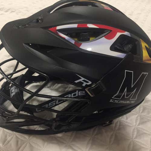 Univ. Maryland Game Worn Matte Black R Helmet