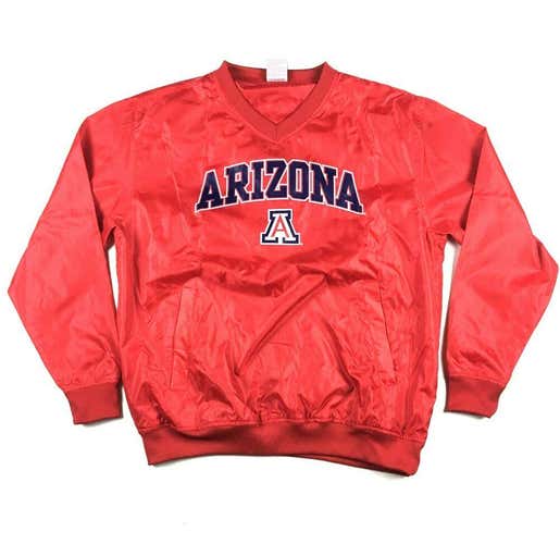 VTG 90s University of Arizona Wildcats Nylon Windbreaker Pullover Jacket Red M