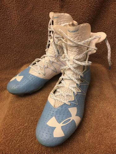 Under Armour Highlight Lacrosse Cleats Carolina Blue/White Men’s 10.5 Worn Once On Turf