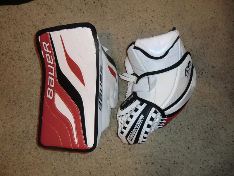 New Bauer Reactor 6000 Goalie Glove & Blocker Regular Senior Pro Stock