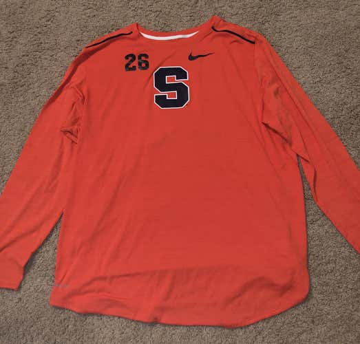 Syracuse Lacrosse 'Team Issued' Nike Dri-Fit Pre-Game Long Sleeve T-Shirt