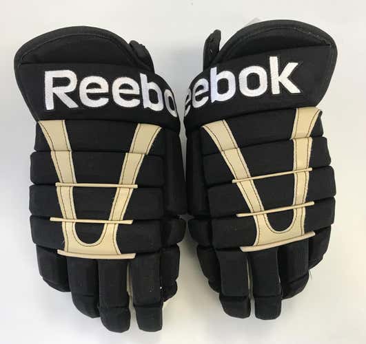 Reebok HG95 Pro Stock Hockey Gloves 15" Black Gold Penguins 9220