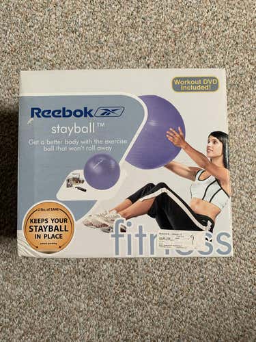 Reebok Stayball exercise ball with pump, DVD, and exercise guide