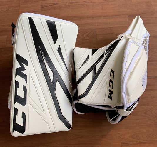 NEW CCM E-Flex 4 605 Gloves + Blocker White&Black