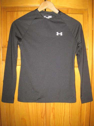 Under Armour Cold Gear Fitted shirt kids boys YLG L black skiing winter snow