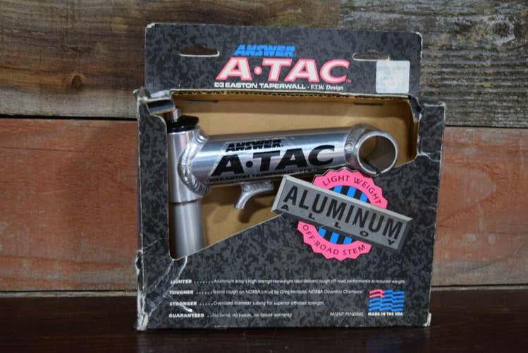 NEW ANSWER EASTON A-TAC 1 1/8 x 150 x 25.4 SILVER QUILL STEM "FTW" DESIGN NOS