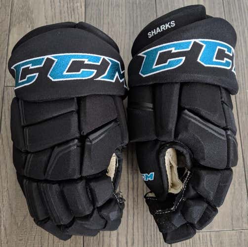Lightly-Used PRO STOCK Sharks CCM QL Gloves