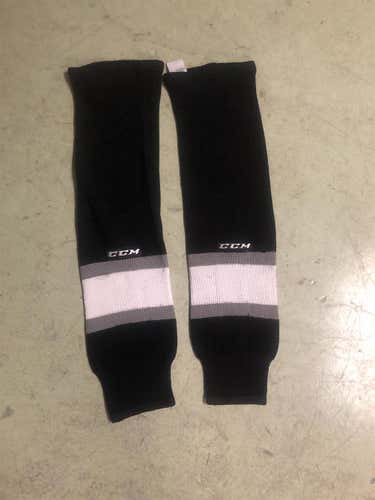 Black LA Kings CCM Socks Senior 28"
