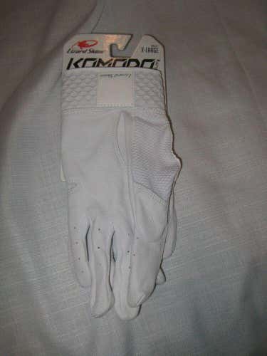 Lizard Skins Komodo Elite Baseball Batting Gloves Men's XL White NWT NEW
