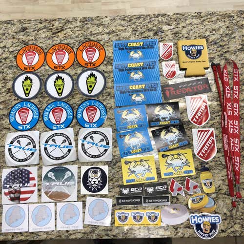 40+ Lacrosse Stickers, Howies Coozie, Maverik Landyard And STX Landyard