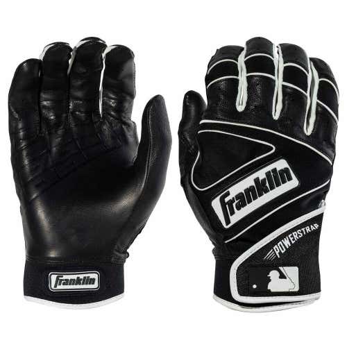 Franklin Powerstrap Batting Gloves - Black/Black - M - Authentic - New
