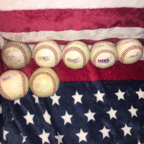 7 Games Used MINK League Baseballs