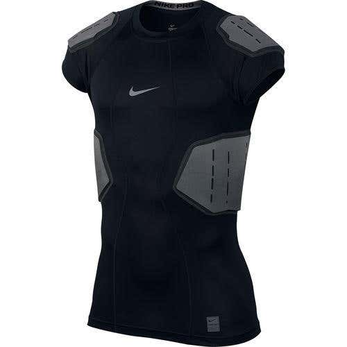 NIKE PRO COMBAT HYPERSTRONG COMPRESSION PADS PADDED SHIRT MENS LARGE $70 BRAND NEW DRIFIT BLACK HTF