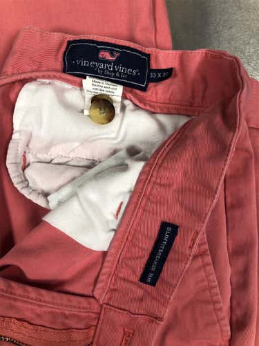 Vineyard Vines Slim Fit Breaker Pants 33/32 Nantucket Red