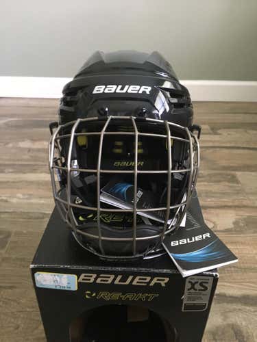 NEW **2 - Pack** Bauer Re-Akt Hockey Helmet Combo Black XS