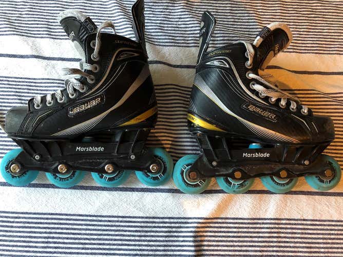 Marsblades Inline Small (Fits up to size 6 skate boots) mounted on Bauer One60 Skates Size 3.5
