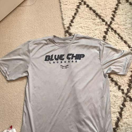 Grey Blue Chip Lacrosse Shirt XL