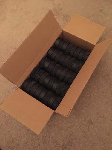 80 Pack of Ice Hockey Pucks in Excellent Condition