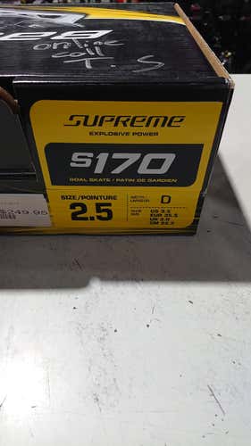 New Bauer Supreme S170 Hockey Goalie Skates Junior Size 2.5