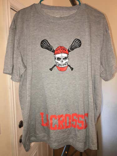 NJ Andrew DeCicco Chico'86 Skull Lacrosse Lax Summer Team Shooter Warmup Workout Shirt L Large