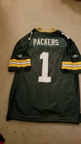 PACKERS #1 Green Bay Packers NFL Football Reebok Jersey Adult L Large