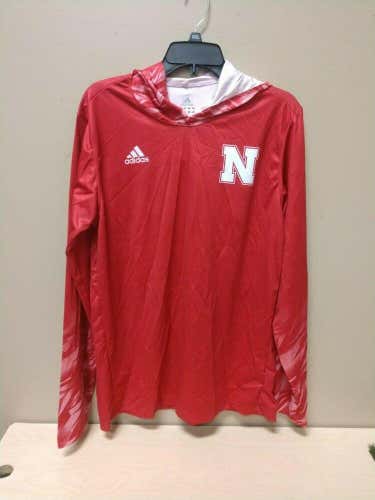 New Adidas Men’s Nebraska Cornhusker Size Large Loose Fit Hoodie
