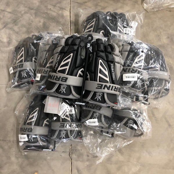 Brand New | Brine Triumph III Lacrosse Gloves | Black and Grey | XL