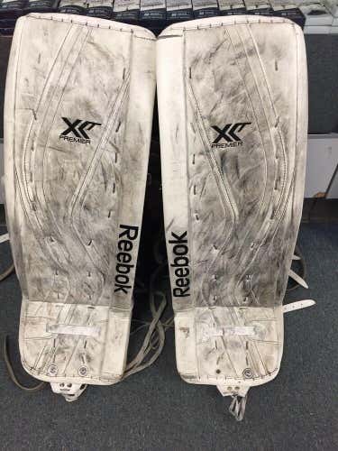 Adult Size 33” Inch + 1” Inch Reebok Premier Ice Hockey Goalie Leg Pads