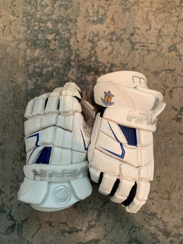Rollins College White M4 Lacrosse Gloves