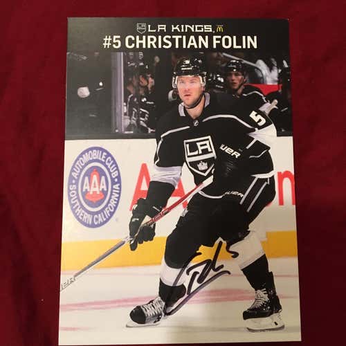 Christian Frolin Los Angeles Kings Signed Autographed 5x7 Team Issued Photo NHL Hockey