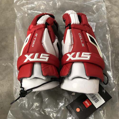 Brand New | STX Cell III Lacrosse Gloves | Red | 13"