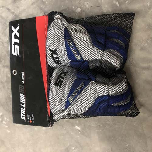 Brand New | STX Stallion HD Lacrosse Gloves | 13" | White, Blue, and Gray