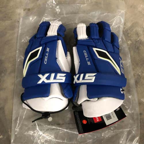 Brand New | STX Cell III Lacrosse Gloves | Blue | 13"