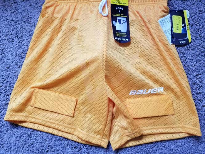 New with tags Bauer Core Yellow Jock Short size Senior Small