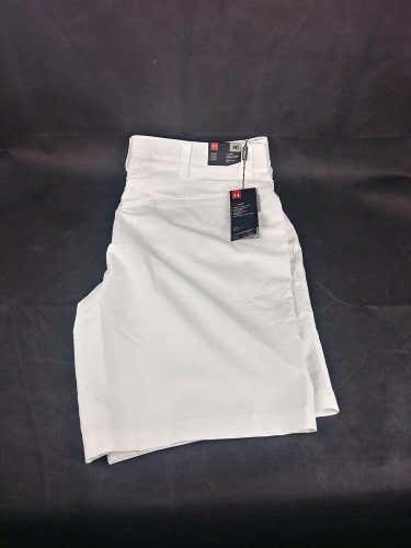 UNDER ARMOUR UA Golf HeatGear Loose WHITE Flat Front SHORTS Size 40 NWT