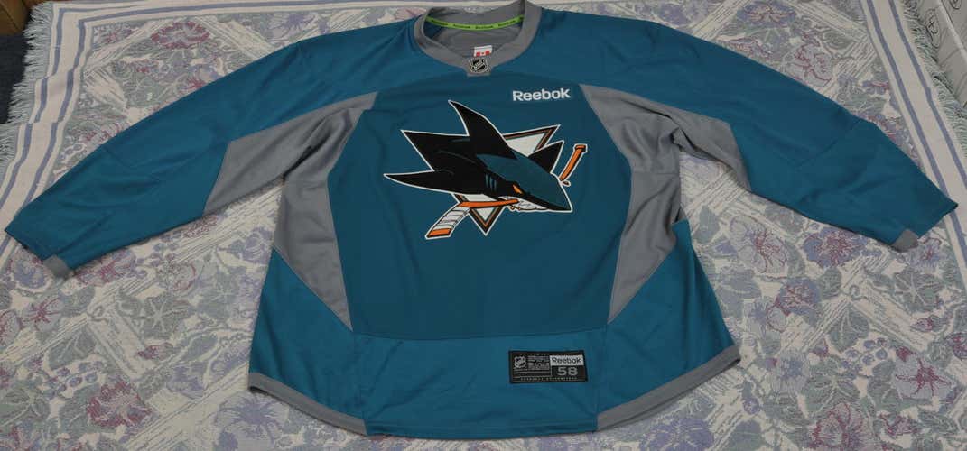 San Jose Sharks Teal Reebok Practice Jersey Pro Stock 58 #10