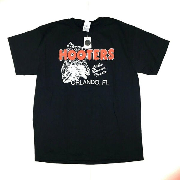 VTG New with Tags Hooters Orlando T-Shirt Lake Buena Vista Black Short Sleeved L