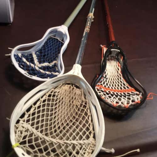 3 Lacrosse Sticks